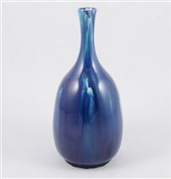 Lot 38 - Pilkingtons Royal Lancastrian blue glaze bottle vase, number 2940, 26cm.