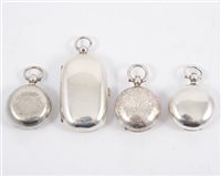 Lot 281 - Four silver sovereign cases, three single and one double, Samuel M Levi Birmingham 1908, Alfred Wigley Birmingham 1899