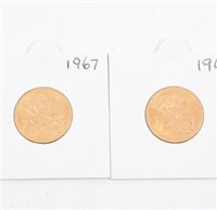 Lot 263 - Two Full Sovereigns - Elizabeth II 1965, 1967 (2)