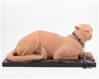 Lot 139 - Replica terracotta Egyptian sphinx cat