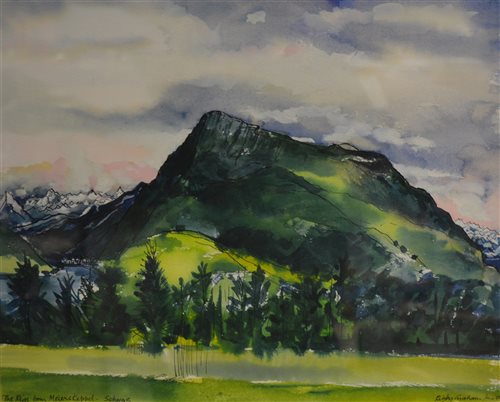 Lot 337 - Rigby Graham, The Rigi from Meierskappel - Schwyz, watercolour.