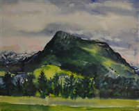 Lot 337 - Rigby Graham, The Rigi from Meierskappel - Schwyz, watercolour.
