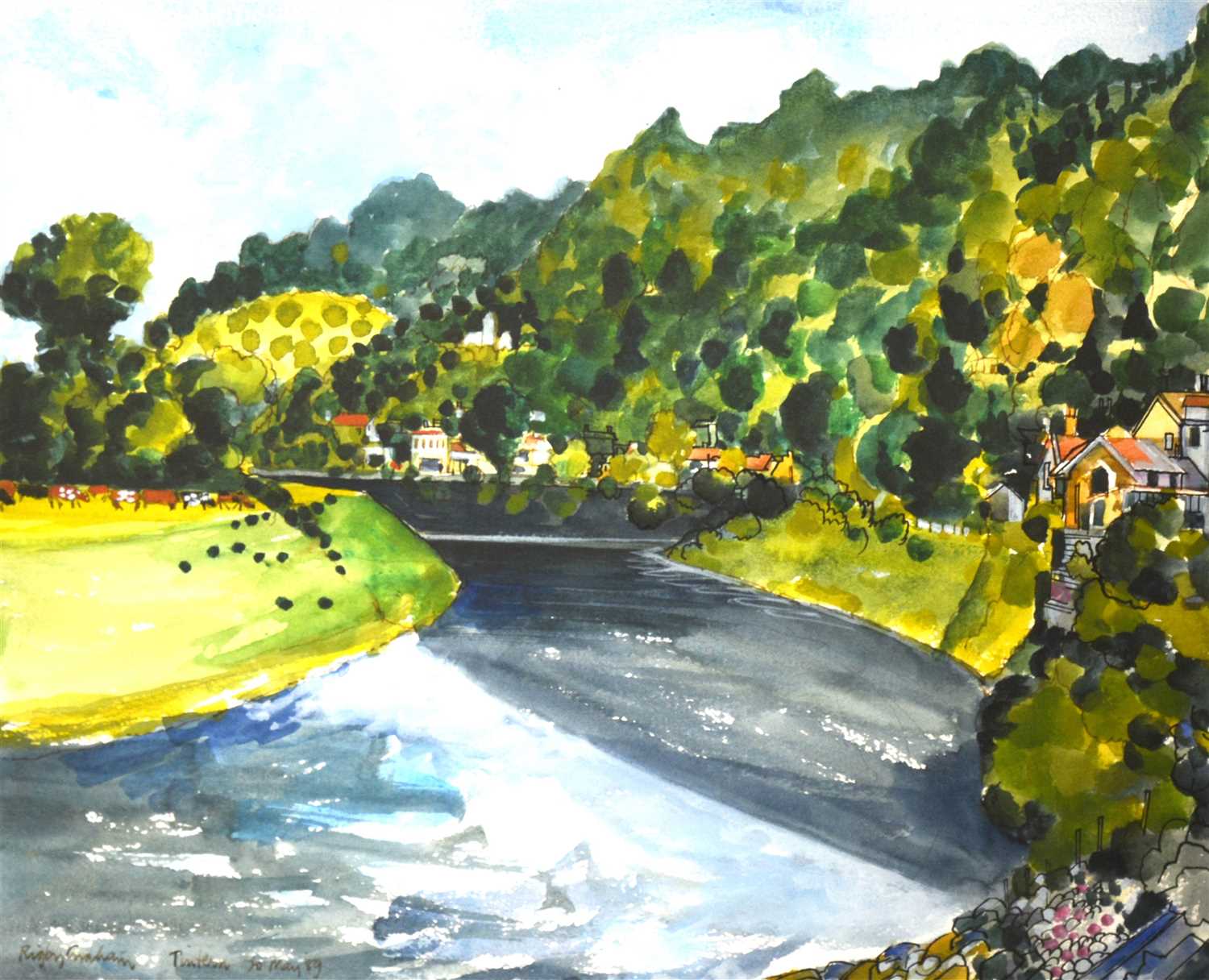 Lot 313 - Rigby Graham, Tintern, watercolour