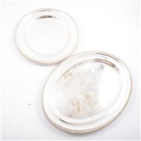 Lot 157 - Two pairs of silver plated serving dishes, retailed by Harrods