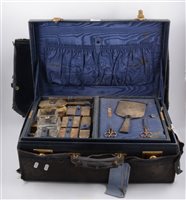 Lot 179 - A fine vanity trunk by Asprey & Co Ltd, fitted with separate vanity case and silver gilt vanity set, London, 1934.