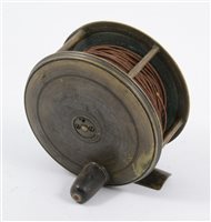 Lot 178 - C Farlow & Co, brass 4" salmon fly fishing reel