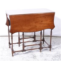 Lot 368 - George III style mahogany butterfly leaf table, ...