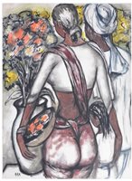 Lot 316 - Attributed to Krishnaji Howlaji Ara, Study of a family, gouache on paper.