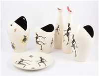 Lot 21 - Five items of Wade Pottery 'Zamba' ware