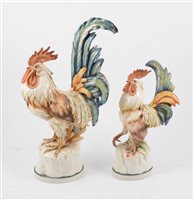 Lot 72 - Two Italian porcelain cockerels