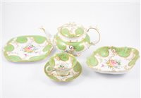 Lot 126 - A Staffordshire hand-painted dinner and tea service