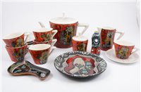 Lot 104 - One box of Continental retro/ vintage pottery and tableware