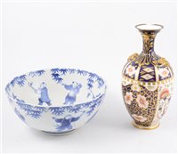 Lot 97 - A Royal Crown Derby vase and assorted ceramics