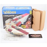 Lot 169 - Star Wars Droids A-Wing Fighter Vehicle, by Kenner Toys, from the Adventures of R2-D2 and C-3PO series, in original box, with planetary guide.