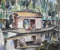Lot 359 - Moila Powell, Houseboat at Srinagar, Kashmir, ...