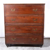 Lot 417 - 19th Century campaign secretaire chest