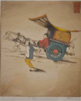Lot 260 - Dorsey Potter Tyson, three hand coloured etchings, signed limited editions