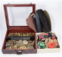 Lot 183 - A quantity of Military cap badges, buttons and cloth badges.