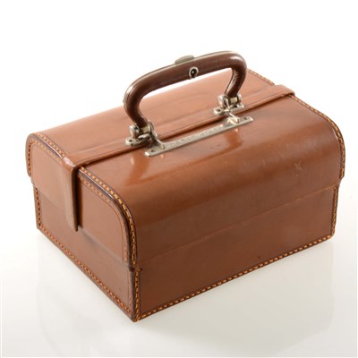Lot 272 - A tan leather jewellery case with lift out tray