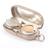 Lot 167 - Victorian silver sovereign case, William Neale, Chester 1888, and an Edwardian 1908 half sovereign.