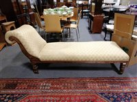 Lot 400 - A Victorian walnut framed chaise longue