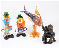 Lot 45 - A collection of Murano glass figures