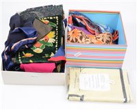 Lot 169 - A quantity of vintage scarves and handkerchiefs, an art-work silk scarf by Bernard Buffet.