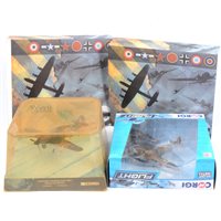 Lot 251 - Modern diecast aircraft models, including Corgi Toys Walker Hurricane Mk1 Douglas Bader boxed, and other boxed and loose aircraft models by various makers, (1 box).