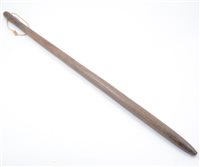Lot 156 - African carved hardwood club with fluted body.