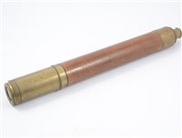 Lot 140 - An early 19th Century brass and mahogany draw telescope, inscribed Schmalcalder, Strand, London.