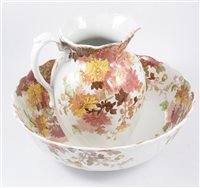 Lot 66 - Ridgways Pottery wash set, Saskia pattern, eight pieces.