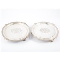 Lot 156 - Pair of Regency silver salvers, John Crouch, London 1811
