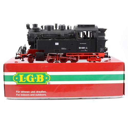 Lot 52 - LGB railways G scale 2-6-2 Tank steam locomotive in DR black livery no.23802, boxed.