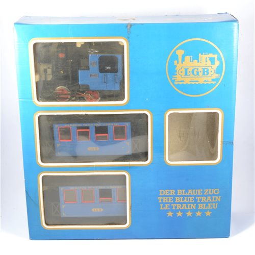 Lot 51 - LGB railways G scale 'The Blue Train' set no.20301