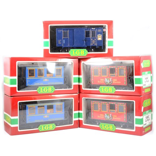 Lot 57 - LGB railways G scale Wappenwagon 150th anniversary car no.3150 (x2)