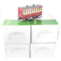 Lot 66 - BMS Accucraft UK ltd Isle of Man 4 wheel coach 3rd class R19-10 maroon and cream