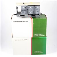 Lot 64 - BMS Accucraft UK ltd 32mm or 45mm gauge W & L brake van light grey R19-6A