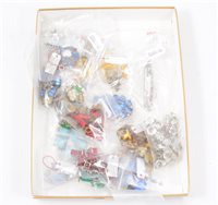 Lot 223 - A collection of art deco style crystal and gilt/white metal necklaces, clips etc mostly 1930's Czechoslovakia.  (21)