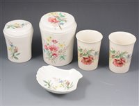 Lot 78 - Porcelain bathroom set by Heatherly, Chessington, together with other plates and ceramics.
