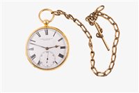 Lot 195 - James Whitelaw Edinburgh - an 18 carat yellow gold open face pocket watch