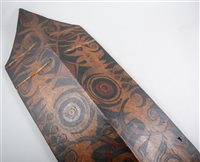 Lot 226 - Dayak Shield, painted decoration, 118x32cm.