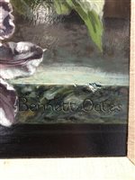 Lot 285 - Bennett Oates, Still life of flowers in a vase, oil on panel.