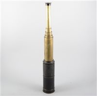 Lot 200 - Nineteenth century brass five draw telescope, Charles Chevalier Paris, 90cm.