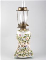 Lot 80 - Continental porcelain oil lamp