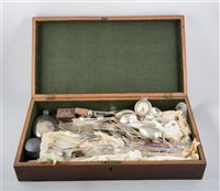 Lot 181 - Silver vesta case, silver plated vesta cases, lighters, boxes, cutlery, etc.