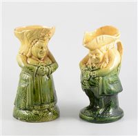 Lot 34 - Victorian Staffordshire pottery jug, Mr Toby standing holding a foaming quart, 23cm