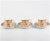 Lot 35 - Set of six Royal Crown Derby coffee cans and saucers, Imari pattern number 6041, (12).