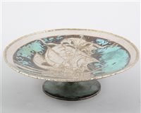 Lot 196 - An Art Deco 'Loys' bronze tazza depicting a tall-ship at sail, stamped Loys Paris, 5cm high, 18cm diameter.