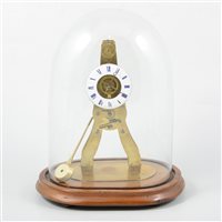 Lot 104 - Small French brass skeleton clock, with one chain movement by Pierret, Paris.