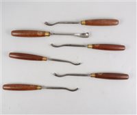 Lot 104 - Set of 22 Marples carving chisels, with trade decal.